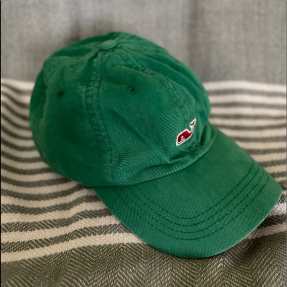 Vineyard Vines baseball cap. Emerald green with red whale and Vineyard Vines. - Picture 5 of 5